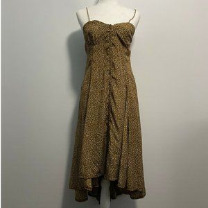 Very J EUC Tan/Beige Patterned Midi Dress Size‎ L